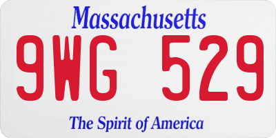 MA license plate 9WG529