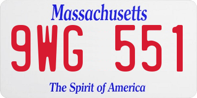 MA license plate 9WG551