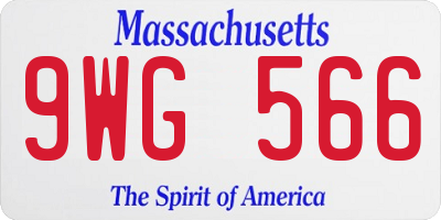 MA license plate 9WG566