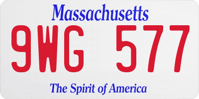 MA license plate 9WG577