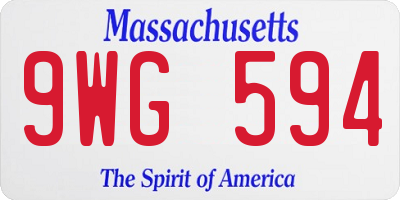 MA license plate 9WG594