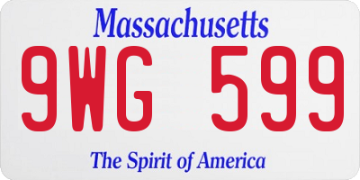 MA license plate 9WG599