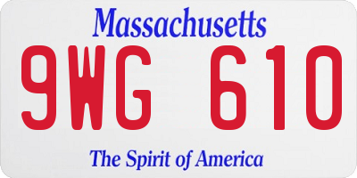 MA license plate 9WG610