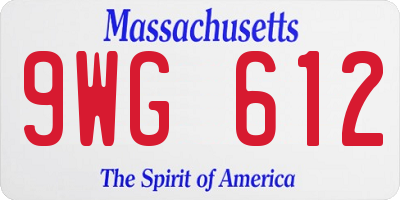 MA license plate 9WG612