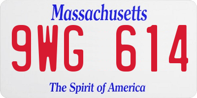 MA license plate 9WG614
