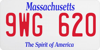 MA license plate 9WG620