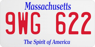 MA license plate 9WG622