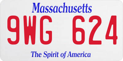 MA license plate 9WG624