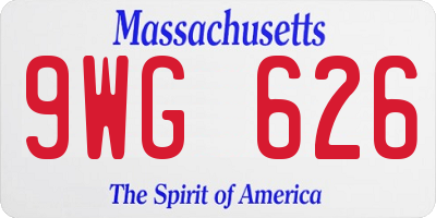 MA license plate 9WG626