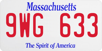 MA license plate 9WG633