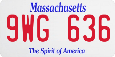 MA license plate 9WG636