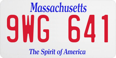 MA license plate 9WG641