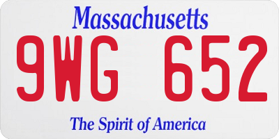 MA license plate 9WG652
