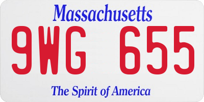 MA license plate 9WG655