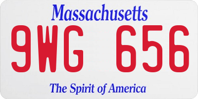 MA license plate 9WG656