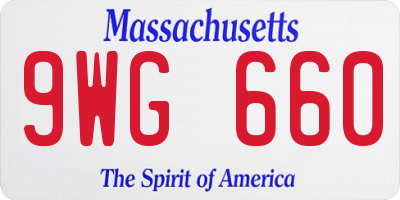 MA license plate 9WG660