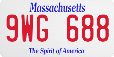 MA license plate 9WG688