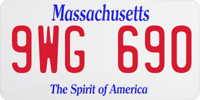 MA license plate 9WG690