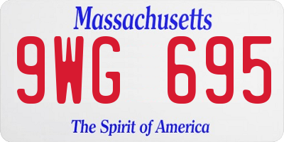 MA license plate 9WG695