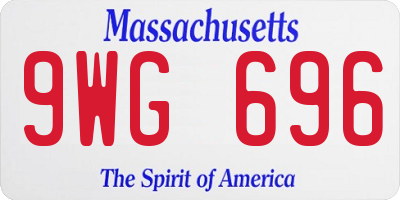 MA license plate 9WG696