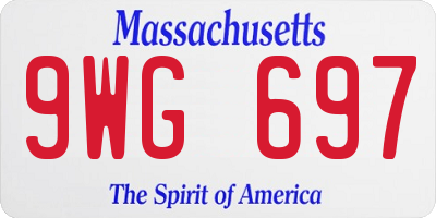 MA license plate 9WG697