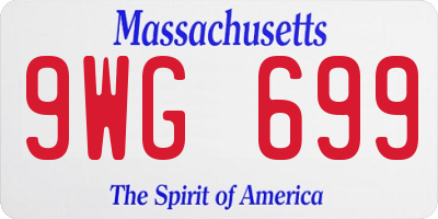 MA license plate 9WG699