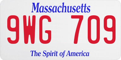 MA license plate 9WG709