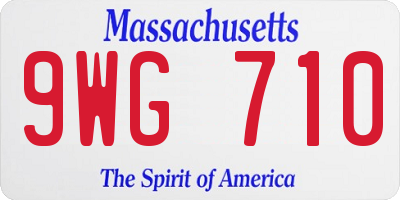 MA license plate 9WG710