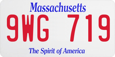 MA license plate 9WG719