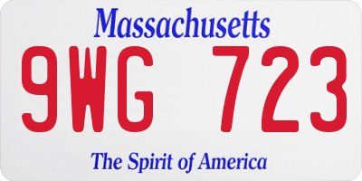 MA license plate 9WG723