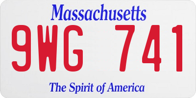 MA license plate 9WG741