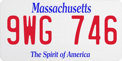 MA license plate 9WG746
