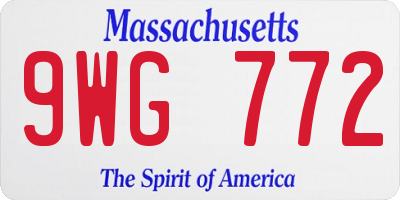 MA license plate 9WG772