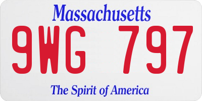 MA license plate 9WG797