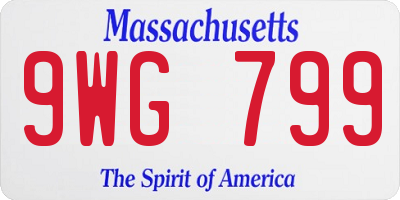 MA license plate 9WG799