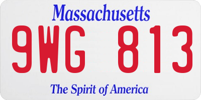 MA license plate 9WG813