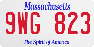 MA license plate 9WG823