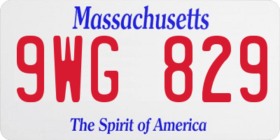 MA license plate 9WG829
