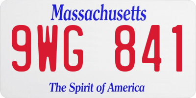 MA license plate 9WG841