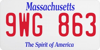 MA license plate 9WG863