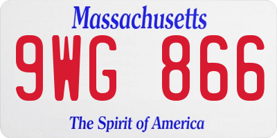 MA license plate 9WG866