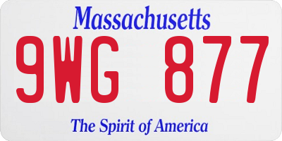 MA license plate 9WG877
