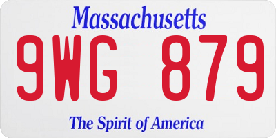 MA license plate 9WG879