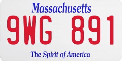 MA license plate 9WG891
