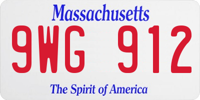 MA license plate 9WG912