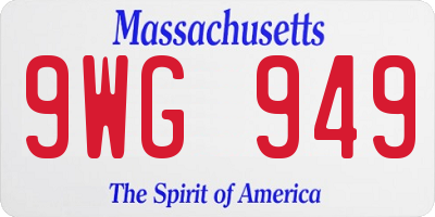 MA license plate 9WG949