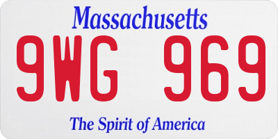 MA license plate 9WG969