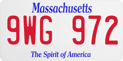 MA license plate 9WG972