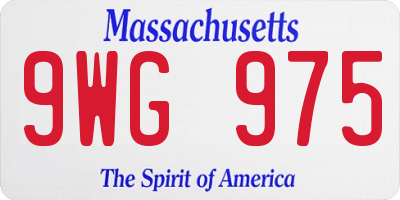 MA license plate 9WG975