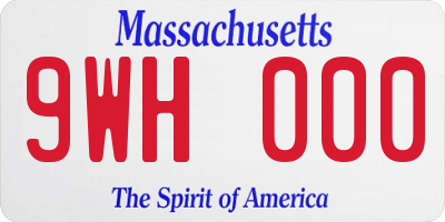 MA license plate 9WH000